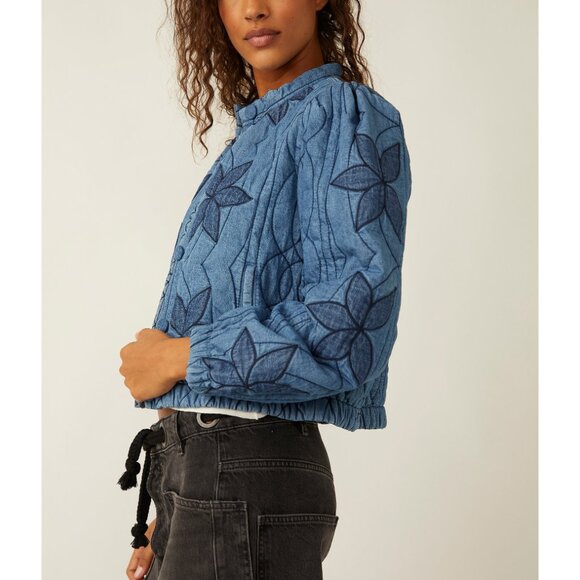 Free People Blue Floral Jacket - Picture 3 of 7